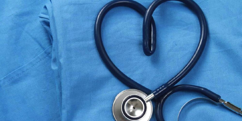 stethoscope twisted into the shape of a heart