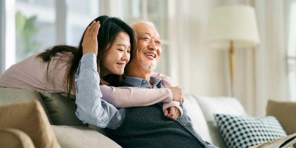 family member consoling a palliative care patient